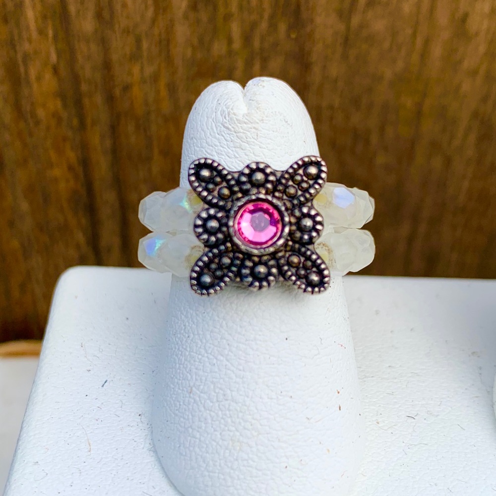 Chrystal double band Ring, fits all sizes!